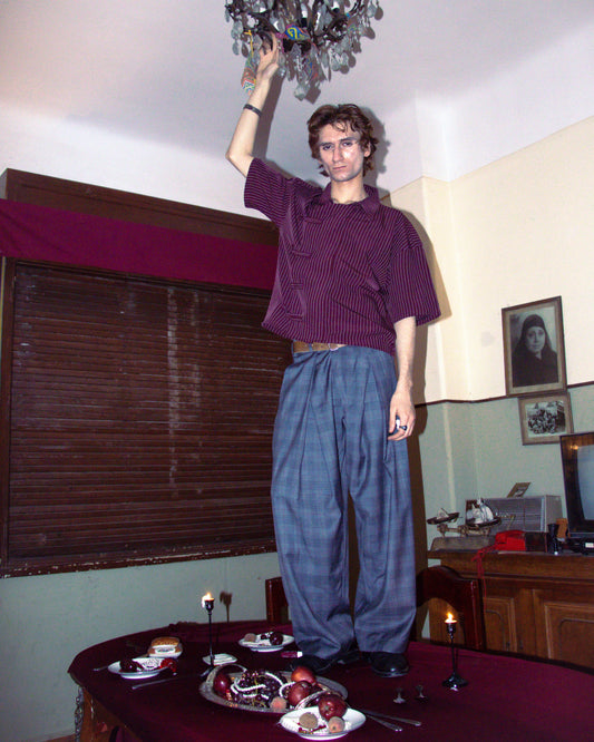 JIǓ HÓNG STRIPED PANKOU SHIRT