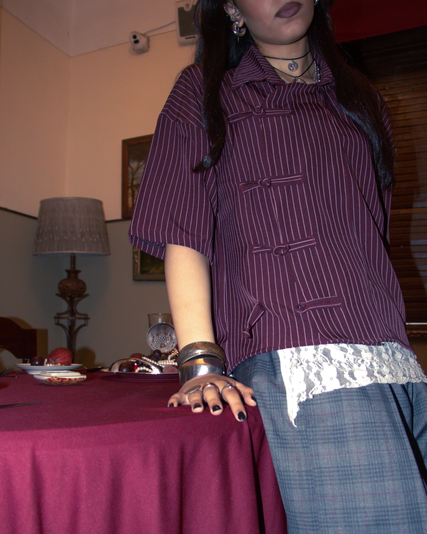 JIǓ HÓNG STRIPPED PANKOU SHIRT