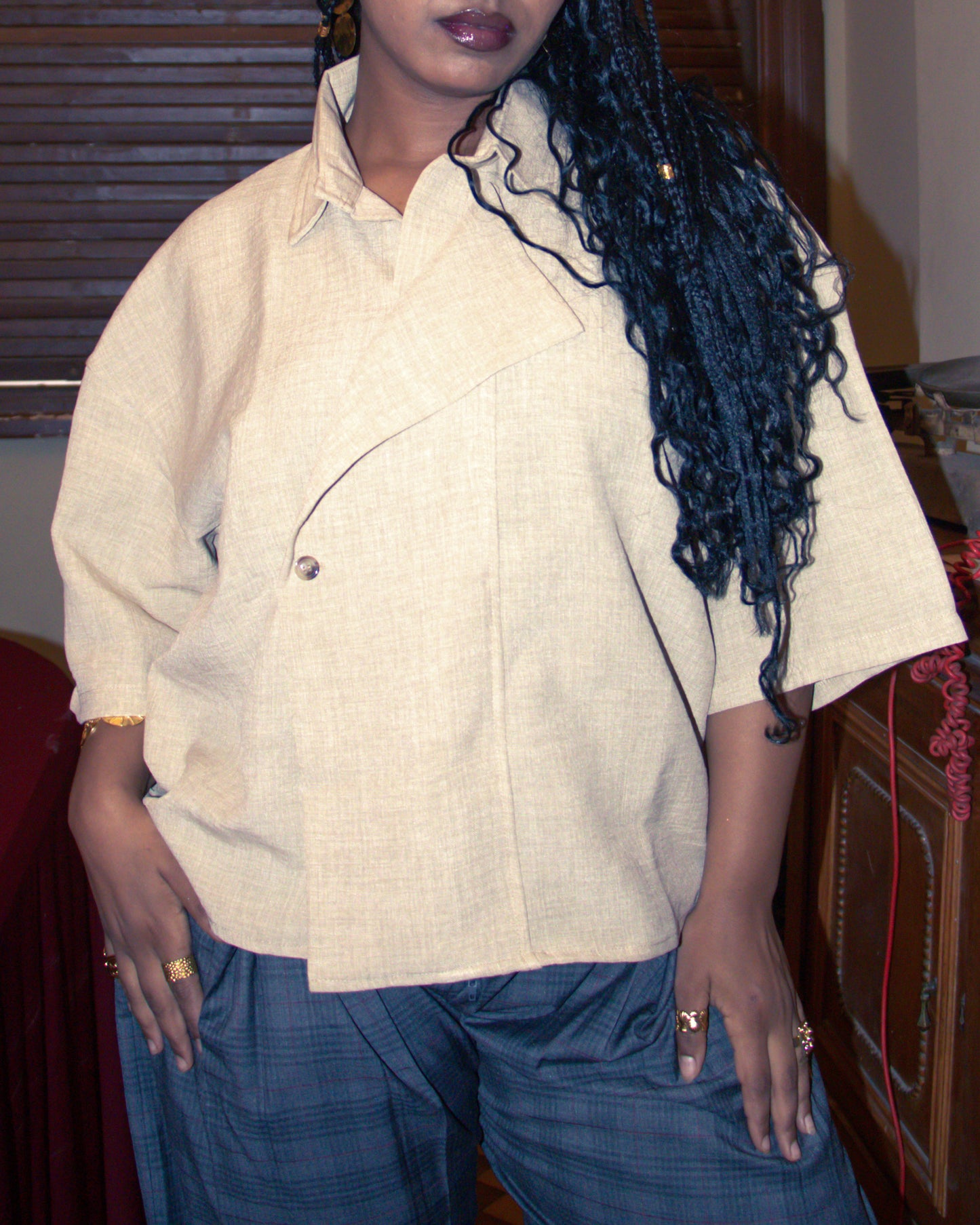 CROSS COLLAR BUTTONED SHIRT