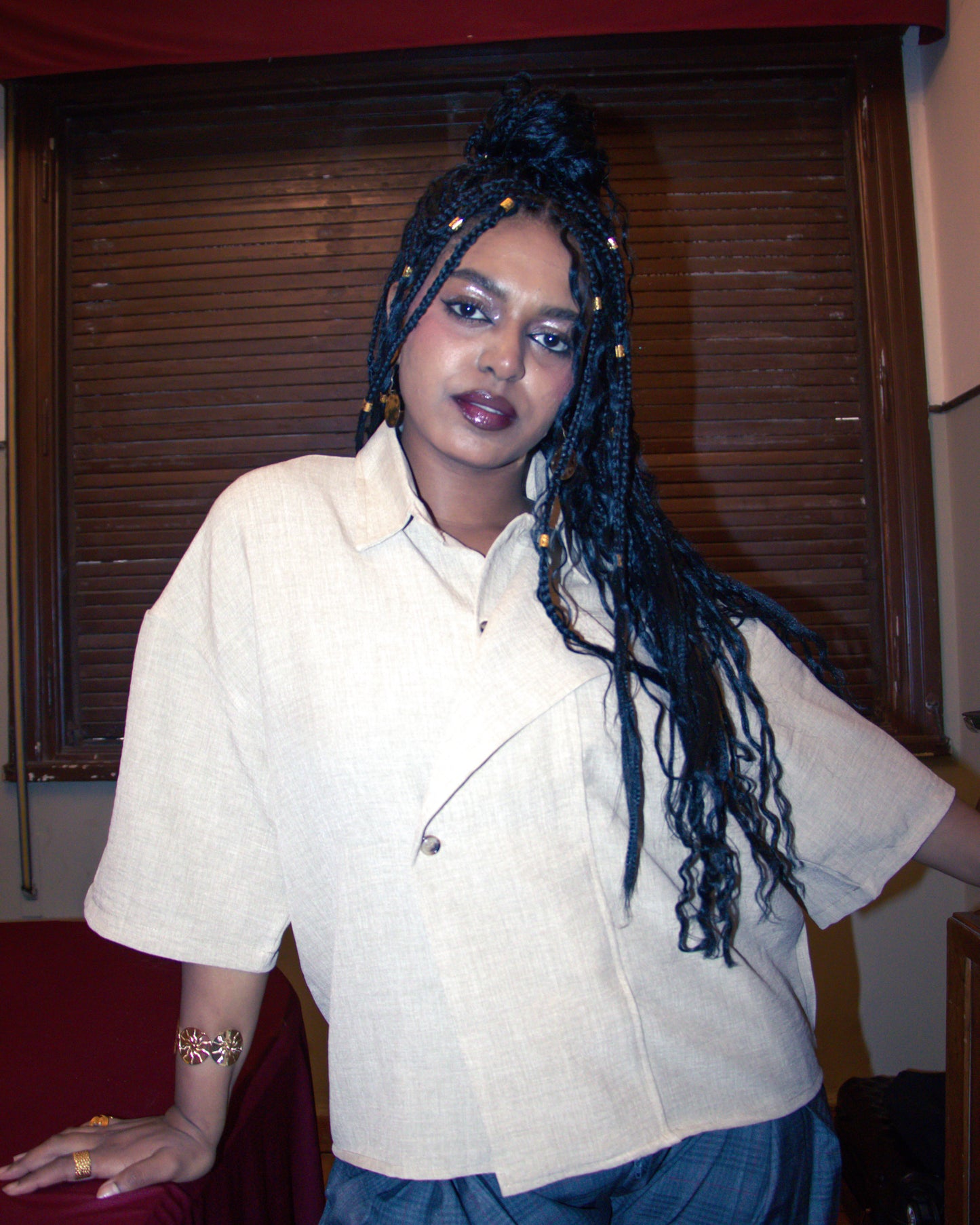 CROSS COLLAR BUTTONED SHIRT