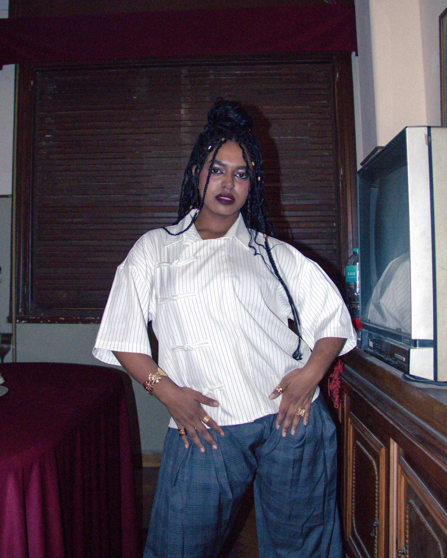 BÁI STRIPPED PANKOU SHIRT
